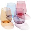 imageOneida 895929 True Colors Cocktail Glasses Set Of 4Stemless Wine Glasses  Set of 4