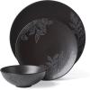 imageOneida 897393 Roseto 12Piece Dinnerware Set French BlueCharcoal