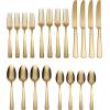 imageOneida Aptitude Everyday Flatware Dinner Knives Set of 6  180 Stainless Steel Silverware Set Dishwasher Safe20Piece Flatware Set  Gold