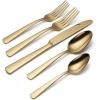 imageOneida Aptitude Everyday Flatware Dinner Knives Set of 6  180 Stainless Steel Silverware Set Dishwasher Safe20Piece Flatware Set  Gold