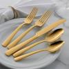 imageOneida Aptitude Everyday Flatware Dinner Knives Set of 6  180 Stainless Steel Silverware Set Dishwasher Safe20Piece Flatware Set  Gold