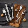 imageOneida Michelangelo Fine Flatware Teaspoons Set of 4  1810 Stainless Steel Silverware Set Dishwasher SafeSalad Fork