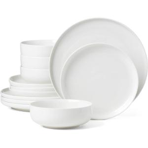 imageOneida 896602 24 Seven Black Rim 12Piece Dinnerware SetWhite