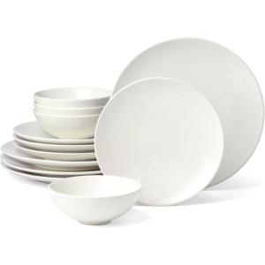 imageOneida 897393 Roseto 12Piece Dinnerware Set French BlueWhite
