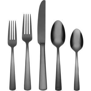 imageOneida Aptitude Everyday Flatware Dinner Knives Set of 6  180 Stainless Steel Silverware Set Dishwasher Safe20Piece Flatware Set  Glossy Midnight
