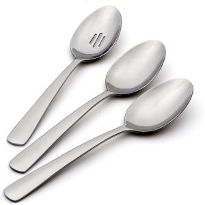 imageOneida Aptitude Everyday Flatware Dinner Knives Set of 6  180 Stainless Steel Silverware Set Dishwasher SafeServing Spoons  Set of 3