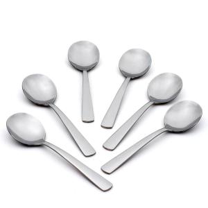 imageOneida Aptitude Everyday Flatware Dinner Knives Set of 6  180 Stainless Steel Silverware Set Dishwasher SafeSoup Spoons  Set of 6