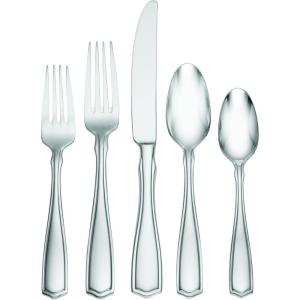 imageOneida Camlynn Everyday Flatware Dinner Forks 180 Stainless Steel Set of 4 Silver75Piece Flatware Set