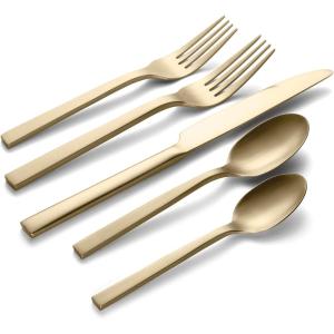 imageOneida Chefs Table Champagne 20 Piece Everyday Flatware Set Service for 4 180 Stainless Steel Silverware Set20 Piece