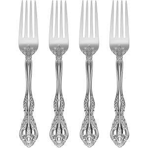 imageOneida Michelangelo Fine Flatware Teaspoons Set of 4  1810 Stainless Steel Silverware Set Dishwasher SafeDinner Forks  Set of 4