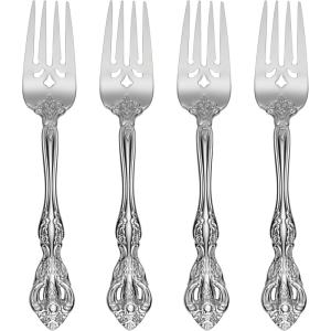 imageOneida Michelangelo Fine Flatware Teaspoons Set of 4  1810 Stainless Steel Silverware Set Dishwasher SafeSalad Forks  Set of 4