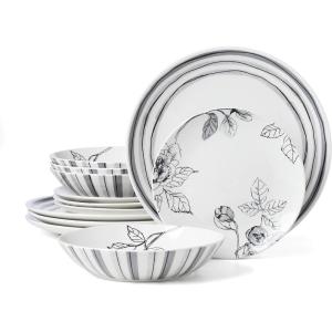 imageOneida Sketchbook Piece Dinnerware Set 12 Count White Dorm Necessities Dorm Essentials