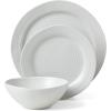 imageOneida White Ridge Piece Dinnerware Set 12 Count First Apartment Back To CollegeWhite