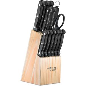 imageHampton Forge Cutlery Block Set  Natural Block New 14 PieceCutlery Set