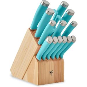 imageHampton Forge EpicurePistachio17Piece BlockSet 17Piece Pistachio15Piece Cutlery Set  Aqua
