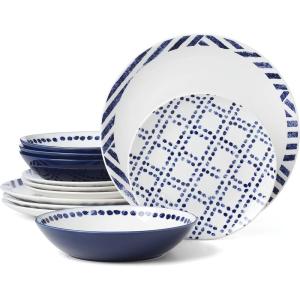 imageOneida Harbour Piece Dinnerware Set 12 Count White Back To College Dorm Essentials