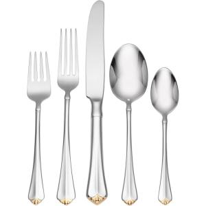 imageOneida Golden Juilliard 5 Piece Fine Flatware Set 1810 Stainless Service for 1Silver