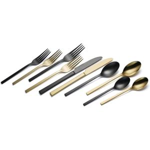 imageOneida 895334 Allay Champagne Everyday Flatware 2 Piece Serving Spoon Set40Piece Flatware Set