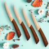 imageHampton Forge Raintree Copper 13 Piece Block Set BrownWoodSteak Knives  Set of 4 Clamshell packaging