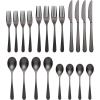 imageOneida 894805 Kenbrook Black Tumbled 20 Piece Everyday Flatware Set Service For 4Black