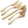imageOneida 894805 Kenbrook Black Tumbled 20 Piece Everyday Flatware Set Service For 4Champagne