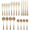 imageOneida 894805 Kenbrook Black Tumbled 20 Piece Everyday Flatware Set Service For 4Champagne