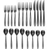 imageOneida 894808 Storm Champagne 20 Piece Everyday Flatware Set Service For 4Black