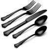 imageOneida 896766 James Street Mirror 20 Piece Flatware SetBlack Satin