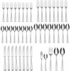imageOneida Satin Lincoln 45 Piece Everyday Flatware Set Service for 8 180 Stainless Steel Silverware Set Dishwasher Safe