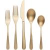 imageOneida 894805 Kenbrook Black Tumbled 20 Piece Everyday Flatware Set Service For 4Champagne