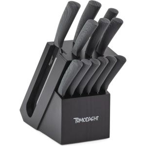 imageHampton Forge Raintree Copper 13 Piece Block Set BrownWood13Piece Cutlery Set  Ash