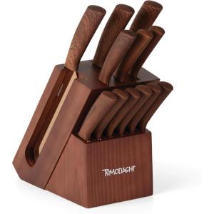 imageHampton Forge Raintree Copper 13 Piece Block Set BrownWood13Piece Cutlery Set  Copper
