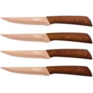 imageHampton Forge Raintree Copper 13 Piece Block Set BrownWoodSteak Knives  Set of 4 Clamshell packaging