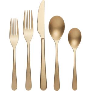imageOneida 894805 Kenbrook Black Tumbled 20 Piece Everyday Flatware Set Service For 4Champagne