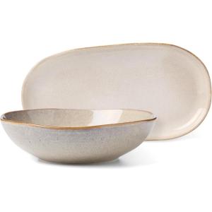 imageOneida 897209 Organic Shades 2Piece Serving Set Oatmeal