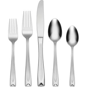 imageOneida Satin Lincoln 45 Piece Everyday Flatware Set Service for 8 180 Stainless Steel Silverware Set Dishwasher Safe