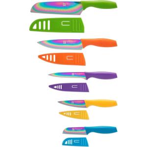 imageTomodachi  Rainbow Titanium  10 Piece Knife Set with Blade Guards10 Piece