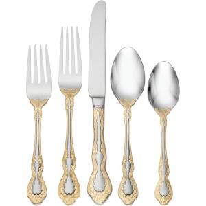 imageOneida F142045A Golden Mandolina 45 Piece Fine Flatware Set Service For 845 Count