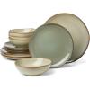 imageOneida 897205 Organic Shades 12Piece Dinnerware Set Sage GreenGreen