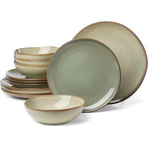 imageOneida 897205 Organic Shades 12Piece Dinnerware Set Sage GreenGreen