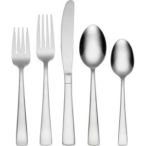 imageOneida Avery 90 Piece Casual Flatware Set 180 Stainless Service for 12Silver90Piece Flatware Set