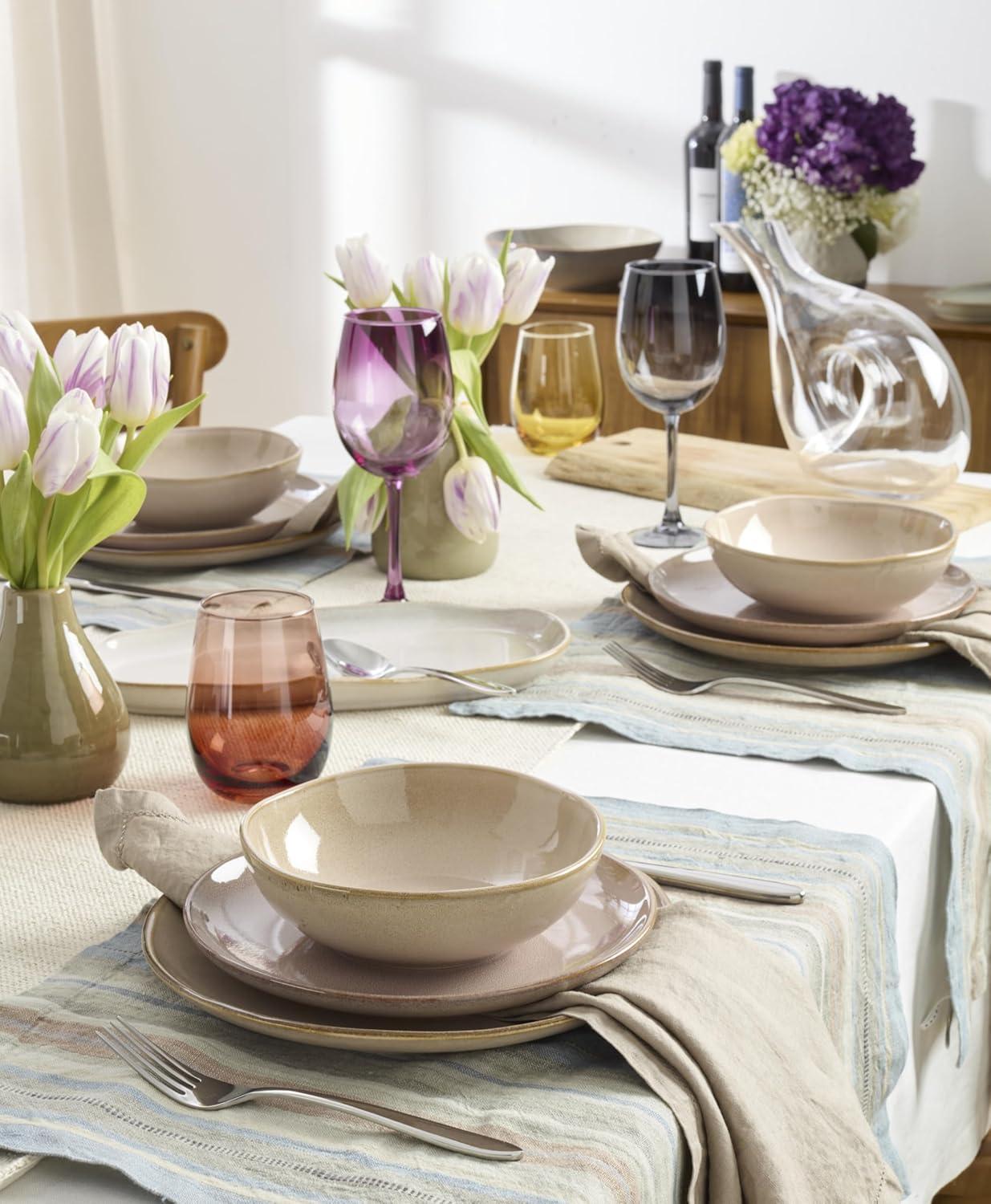 imageOneida 899209 Organic Shades Blue Pasta Bowls Set Of 4 Service For 4Clay