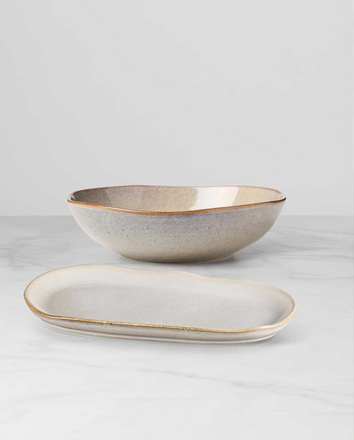 imageOneida 899209 Organic Shades Blue Pasta Bowls Set Of 4 Service For 4Oatmeal