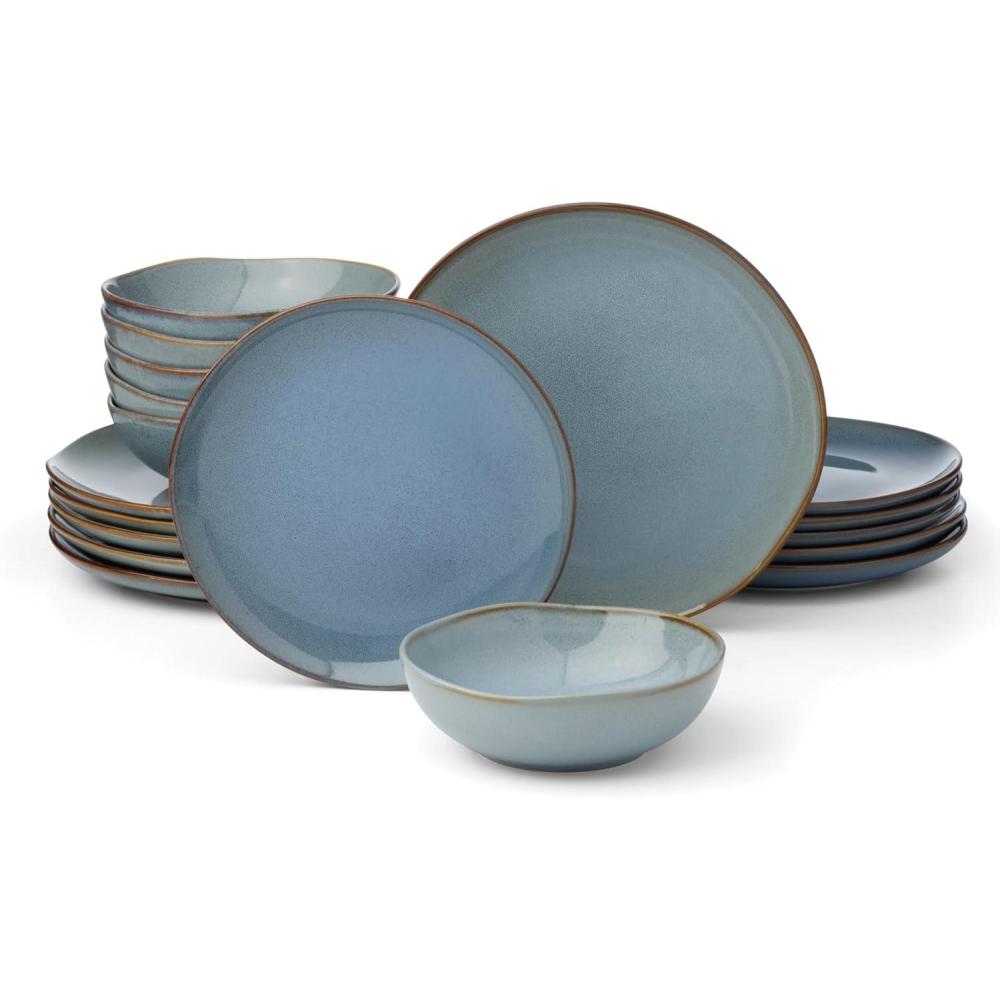 imageOneida 899206 Organic Shades Blue 18Piece Dinnerware Set Service For 6Blue
