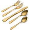 image:imageOneida 899220 Flight Gold Satin 20Piece Flatware Set Service For 420Piece Flatware Set  Gold