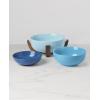 image:imageOneida Serveware 24 Seven Colors 3Piece Nesting Bowl Set With Wood Stand Porcelain Material Wooden Stand Dishwasher And Microwave Safe Serving Bowls Salad Bowl Pasta Bowls Turquoise 4 Pieces