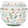 image:imageOneida Serveware First Blooms Nesting Bowls Set Of 3 Porcelain Material Dishwasher amp Microwave Safe 19oz 30oz amp 46oz Serving Bowls Pasta Bowl Floral Design MultiColored 3 Pieces