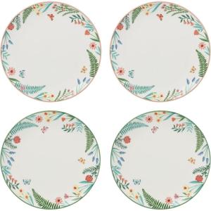 image:imageOneida Dinnerware Set First Blooms 4Piece Accent Plates Service For 4 Plate Set Porcelain Plates Dishwasher amp Microwave Safe Salad amp Pasta Plate Dish Sets Floral Design Assorted 4 Piece