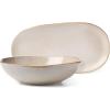 image:imageOneida 897199 Organic Shades 12Piece Dinnerware Set Slate BlueOatmeal