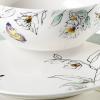 image:imageOneida Dinnerware Set Botanica 12Piece Dinnerware Set Service For 4 Porcelain Material Dishwasher And Microwave Safe Bowls Plates And Bowls Dinner Dishes Plates Home Green 12 Piece